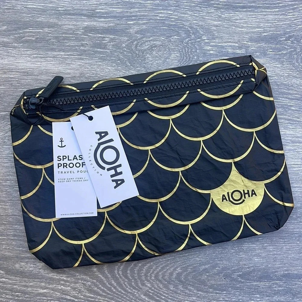 Aloha Collection Small Pouch, Mermaid, gold on black - Picture 4 of 7